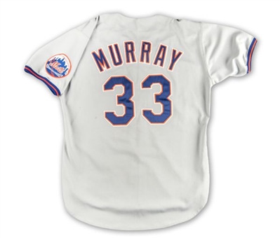 1993 Eddie Murray New York Mets Game Worn and Signed Road Jersey